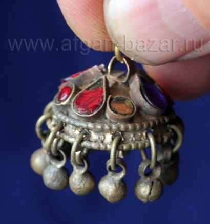 Афганская подвеска, деталь височной подвески. Афганистан или Пакистан, племена К