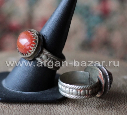 Афганский племенной перстень с сердоликом (Kuchi Tribal Ring)