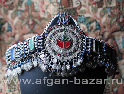 Афганская налобная повязка "Силсила" (Silsila). Пакистан или Кашмир, племена Куч