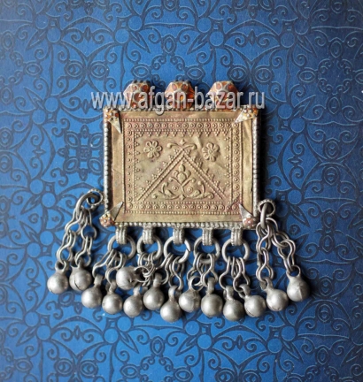 Старинная серебряная подвеска-амулет - племенные украшения Кучи