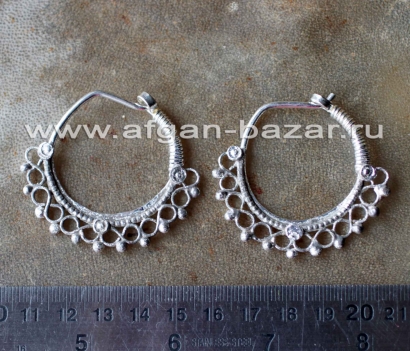 Афганские племенные серьги. Пакистан, современная работа (Tribal Kuchi jewelry)