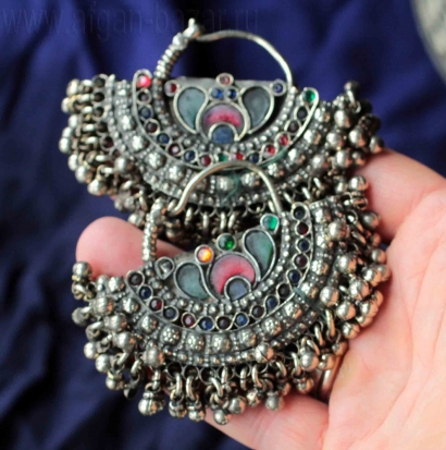 Височные подвески. Пакистан, племена Кучи (Kuchi Tribal jewelry), 20 в.
