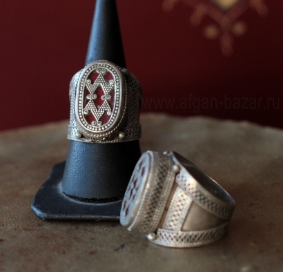 Серебряный афганский перстень в казахском стиле. Афганистан, современная работа