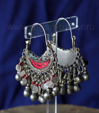 Афганские племенные серьги - височные подвески. Афганистан или Пакистан, племена