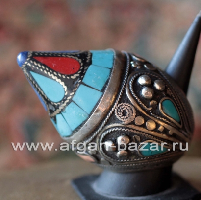 Афганский перстень в стиле Трайбл с цветной мастикой
