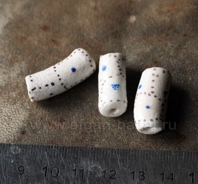 Африканские стеклянные бусины Кробо - African Ghana Krobo Beads. Лот из трех бус
