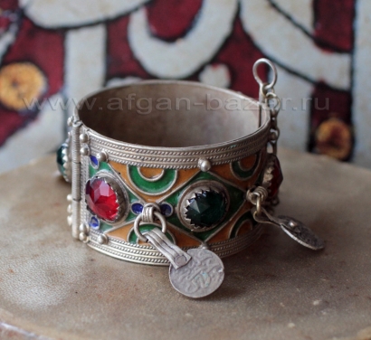 Марокканский браслет с перегородчатой эмалью. Марокко, Анти-Атлас (Тизнит-Таруда