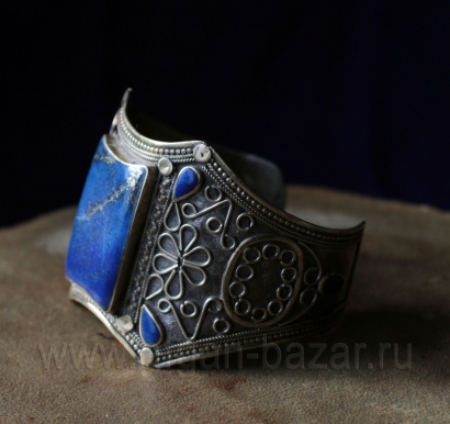 Афганский браслет с лазуритом. Афганистан или Пакистан, современная работа