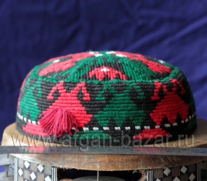 Традиционная афганская хазарейская тюбетейка "Кулох".  Афганистан, народность Ха