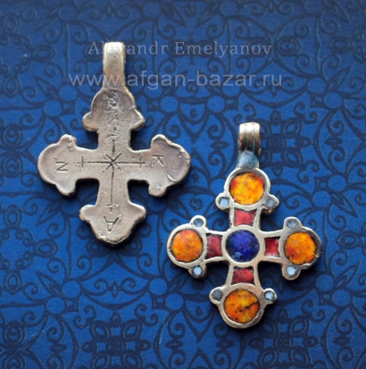 Кулон-крест в византийском стиле по мотивам средневековых украшений с горячей эм