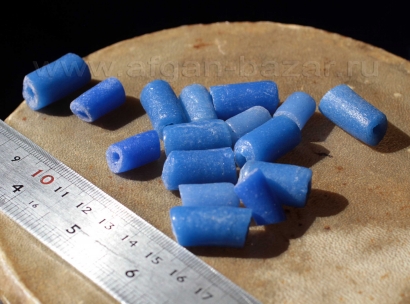 Африканские стеклянные бусины Кробо - African Ghana Krobo Beads. Лот из шестнадц