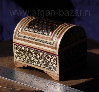 Деревянная шкатулка с инкрустацией "Хатам". Иран, Исфахан, современная работа