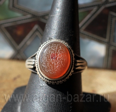Иранский мужской перстень с сердоликом и каллиграфической надписью