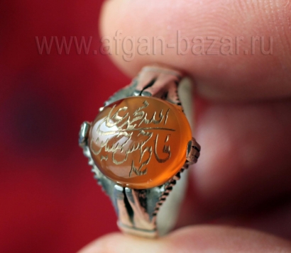 Иранский перстень с сердоликом и каллиграфической надписью - шиитским зикром