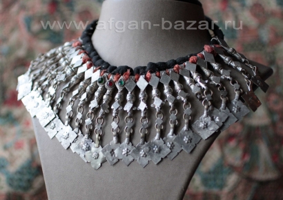 Нашейная повязка-чокер - племенные украшения Кучи (Tribal Kuchi Jewelry). Афгани