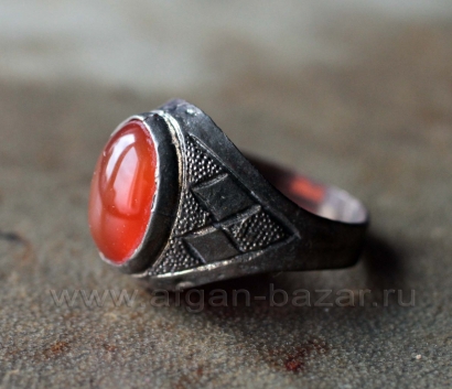 Афганский винтажный перстень с сердоликом. Афганистан или Пакистан, 20 в.