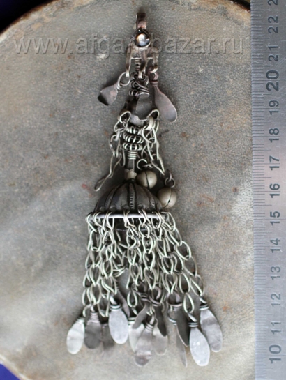 Подвеска, часть височного украшения Пезван. Северный Пакистан (Сват), 20 в.