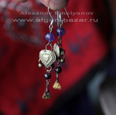 Серьги, сделанные из деталей старых афганских украшений. Авторская переработка - Александр Емельянов Серьги, сделанные из деталей старых афганских украшений. Авторская переработка -