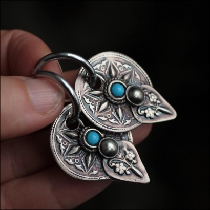 серьги авторские  крупные этнические ручная работа