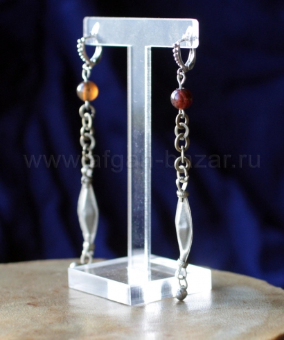 Серьги, сделанные из деталей старых афганских украшений