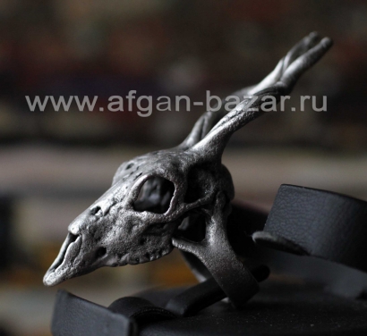 Кольцо в виде черепа антилопы Unusual Silver plated Tribal Boho Ring  shaped in 