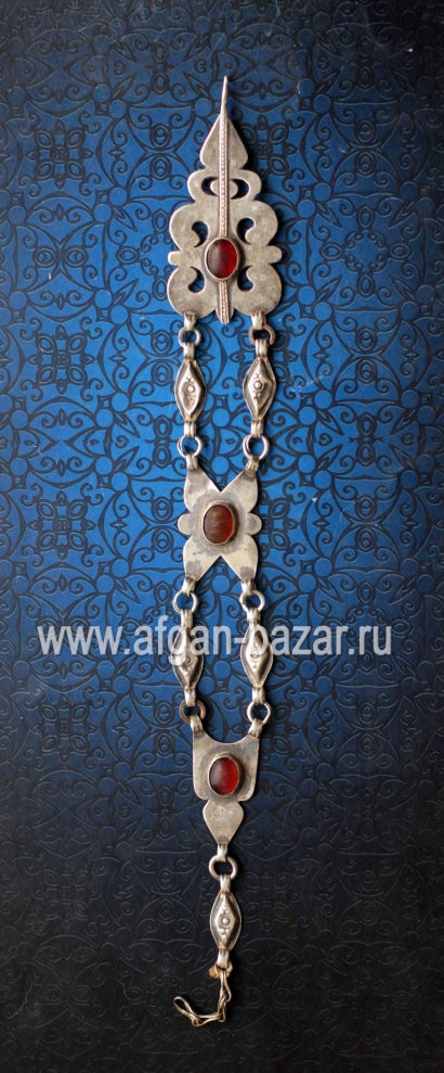 Туркменское народное украшение для головы "Чанна" (Çanna) или "Яшмак Уджи"