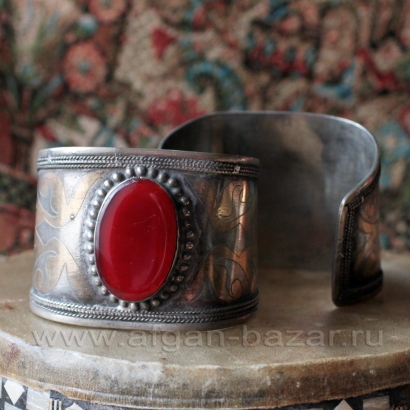 Афганский браслет в туркменском стиле с сердоликом. Афганистан или Пакистан, сов
