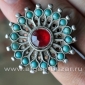 Винтажное пакистанское кольцо с солярной символикой "Ангуштар" (Angushtar). Юго-