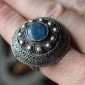 Туркменский винтажный перстень с филигранью и лазуритом