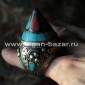 Афганский перстень в стиле Трайбл с цветной мастикой