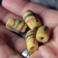 Африканские стеклянные бусины Кробо - African Ghana Krobo Beads. Лот из четырех 