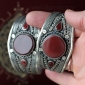 Афганский браслет с тонированным халцедоном