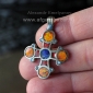 Кулон-крест в византийском стиле по мотивам средневековых украшений с горячей эм