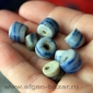 Африканские стеклянные бусины Кробо с полосками - African Ghana Krobo Beads. Лот