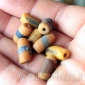 Африканские стеклянные бусины Кробо - African Ghana Krobo Beads. Лот из восьми б