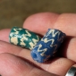 Африканские стеклянные бусины Кробо - African Ghana Krobo Beads. Лот из двух бус
