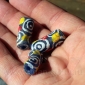 Африканские стеклянные бусины Кробо - African Ghana Krobo Beads. Лот из трех бус