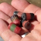 Африканские стеклянные бусины Кробо - African Ghana Krobo Beads. Лот из пяти бус