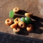Африканские стеклянные бусины Кробо - African Ghana Krobo Beads. Лот из десяти плоских бусин. Западная Африка, Гана, современная работа Африканские стеклянные бусины Кробо - African Ghana Krobo Beads. Лот из десяти п