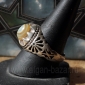 Винтажный иранский мужской перстень-талисман глазковым агатом (Aqeek Sulaymani)