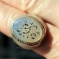 Винтажный иранский мужской перстень - талисман с  палевым халцедоном и каллиграф