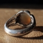 Винтажный иранский мужской перстень-талисман с йеменским глазковым агатом (Aqeek