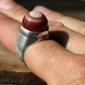 Винтажный иранский мужской перстень-талисман с йеменским глазковым агатом (Aqeek