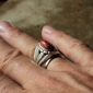 Винтажный египетский перстень с кораллом