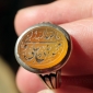 Винтажный иранский мужской перстень с  сердоликом и каллиграфической надписью - 
