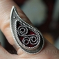 Кольцо из ювелирного сплава в казахском стиле в виде орнамента "Бута" или "Ботех