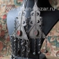 Старинные туркменские племенные серьги-височные подвески "Тенечир"