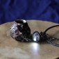 Кулон с витражной эмалью в виде тыквенного фонарика Джека с лампочкой-светодиодо