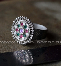 Старое афганское кольцо с солярной символикой