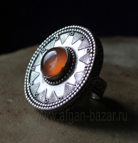 Афганский перстень в казахском стиле с сердоликом